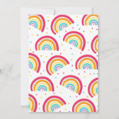 Rainbow Birthday Invitation Bright Rainbow Party Kaart (Achterkant)