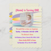 Rainbow Birthday Invitation Card Kaart (Voorkant / Achterkant)