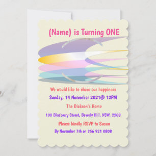 Rainbow Birthday Invitation Card Kaart