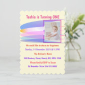 Rainbow Birthday Invitation Card Kaart (Staand voorkant)