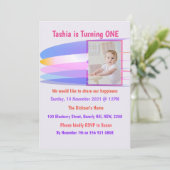 Rainbow Birthday Invitation Card Kaart (Staand voorkant)