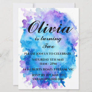 Rainbow Birthday Invitation Colorful Waterverf Kaart