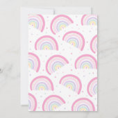 Rainbow Birthday Invitation Pastel Rainbow Party Kaart (Achterkant)