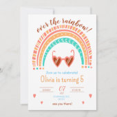 Rainbow Birthday Invitation Waterverf Rainbow Kaart (Voorkant)