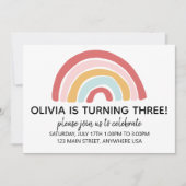 Rainbow Birthday Invite Kaart (Voorkant)