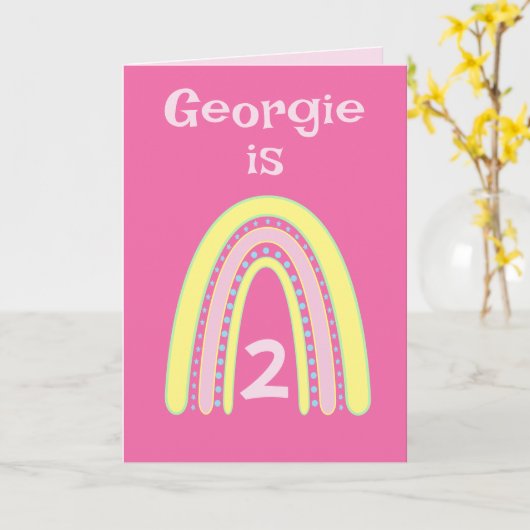 Rainbow Birthday Kaart (Gele Bloem)