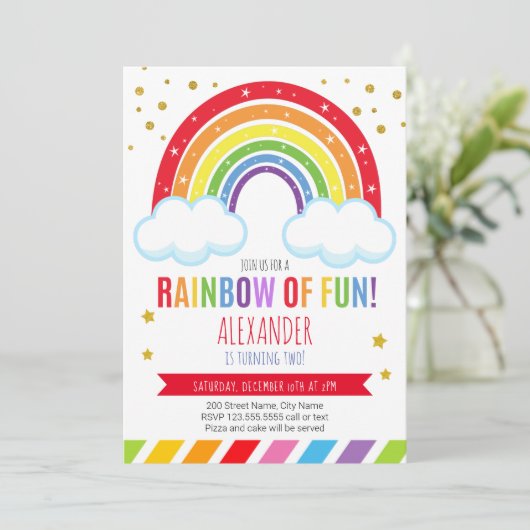 Rainbow Birthday Kaart (Staand voorkant)