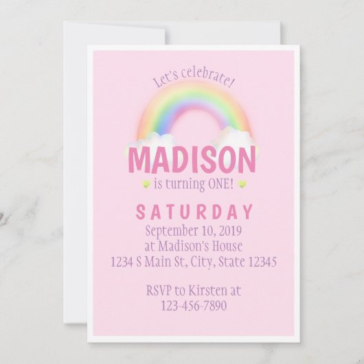 Rainbow Birthday Kaart (Voorkant)