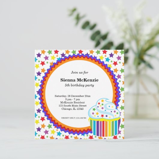 Rainbow Birthday Kaart (Staand voorkant)