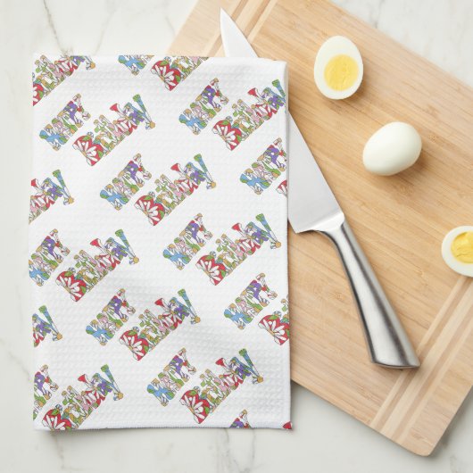 Rainbow Birthday Kitchen Towel Theedoek (Quarter Fold)