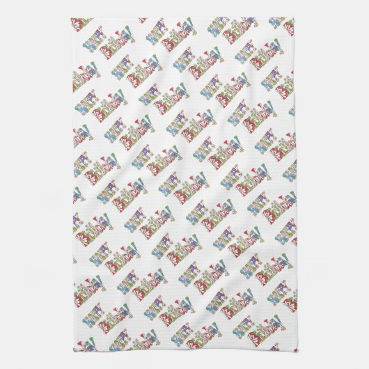 Rainbow Birthday Kitchen Towel Theedoek (Verticaal)