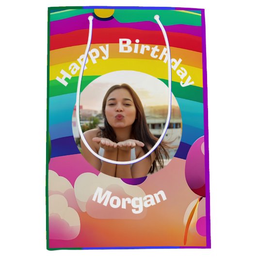 Rainbow Birthday Medium Cadeauzakje (Voorkant)