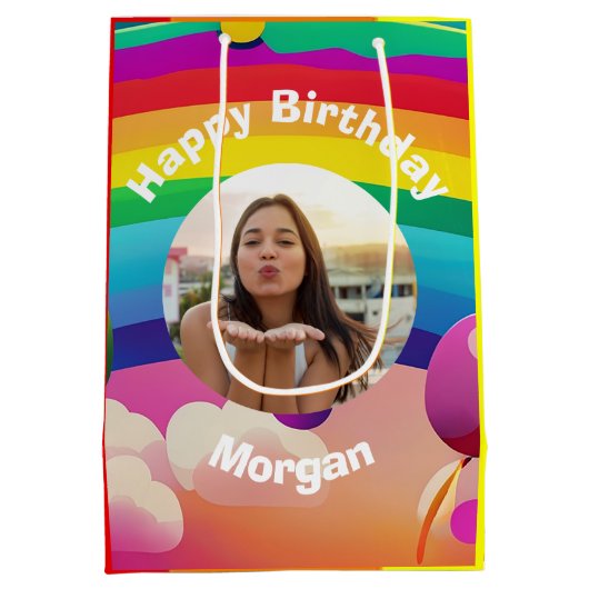 Rainbow Birthday Medium Cadeauzakje (Achterkant)