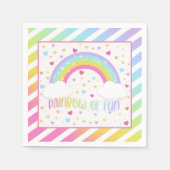 Rainbow Birthday Napkin - Pastel Servet (Voorkant)