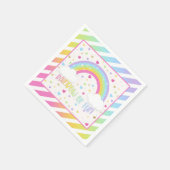 Rainbow Birthday Napkin - Pastel Servet (Hoek)