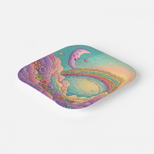 rainbow Birthday or Shower  Papieren Bordje (Gebogen)