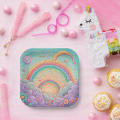 rainbow Birthday or Shower  Papieren Bordje (Feest)