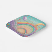 rainbow Birthday or Shower  Papieren Bordje (Gebogen)