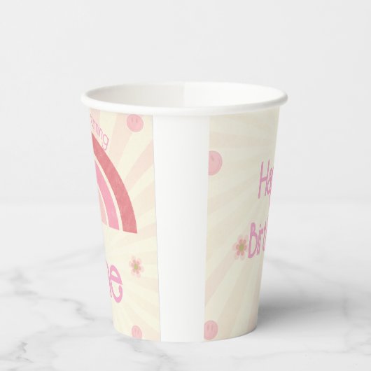 Rainbow Birthday Papieren Bekers (Links)