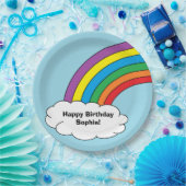 "Rainbow Birthday" papieren Borden Papieren Bordje (Feest)
