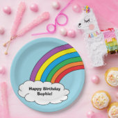 "Rainbow Birthday" papieren Borden Papieren Bordje (Feest)