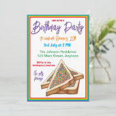 Rainbow Birthday Party Australian Fairy Bread Food Kaart (Staand voorkant)