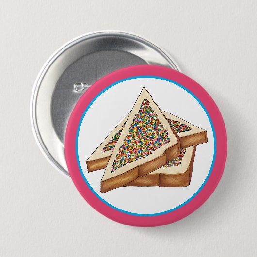 Rainbow Birthday Party Australian Fairy Bread Food Ronde Button 7,6 Cm (Voorkant /achterkant)