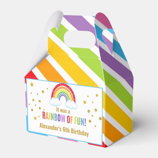 Rainbow Birthday Party Bedankdoosjes (Achterkant)
