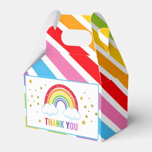 Rainbow Birthday Party Bedankdoosjes (Voorkant Zijde)