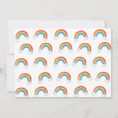 Rainbow Birthday Party Clouds Waterverf Girl Kaart (Achterkant)