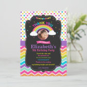 Rainbow Birthday Party Dank je wel foto Bedankkaart (Staand voorkant)