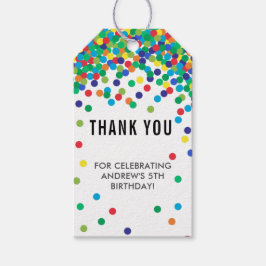 Rainbow Birthday Party Dank u voor tags Cadeaulabel