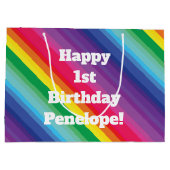Rainbow Birthday Party Groot Cadeauzakje (Achterkant)