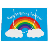 Rainbow Birthday Party Groot Cadeauzakje (Voorkant)