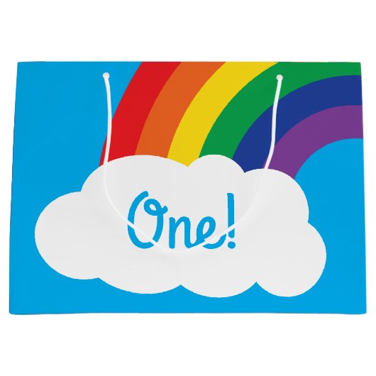 Rainbow Birthday Party Groot Cadeauzakje (Voorkant)