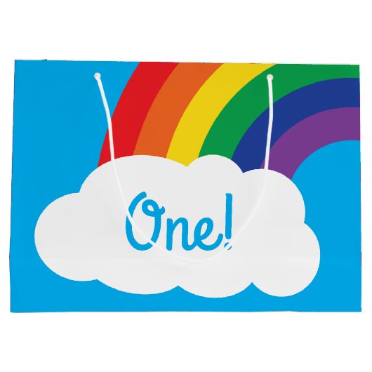 Rainbow Birthday Party Groot Cadeauzakje (Achterkant)