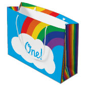 Rainbow Birthday Party Groot Cadeauzakje (Achterkant Gekanteld)