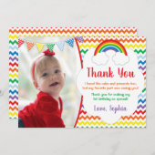 Rainbow Birthday Party - Hartelijk dank - kaart me (Voorkant / Achterkant)