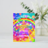 Rainbow Birthday Party Invitation Briefkaart HAMby (Staand voorkant)