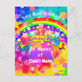 Rainbow Birthday Party Invitation Briefkaart HAMby