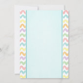 Rainbow Birthday Party Invitation Girl Clouds Kaart (Achterkant)