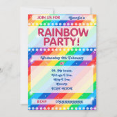Rainbow Birthday Party Invitation  Kaart (Voorkant)