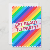 Rainbow Birthday Party Invitation Kaart (Achterkant)