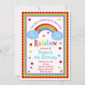Rainbow Birthday Party Invitation Kaart (Voorkant)