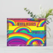 Rainbow Birthday Party Invitation Kaart (Staand voorkant)