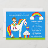 Rainbow Birthday Party Invitation Kaart (Voorkant)