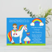 Rainbow Birthday Party Invitation Kaart (Staand voorkant)