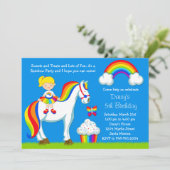 Rainbow Birthday Party Invitation Kaart (Staand voorkant)