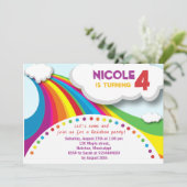 Rainbow Birthday Party Kaart (Staand voorkant)