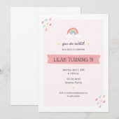 Rainbow Birthday Party Kaart (Voorkant / Achterkant)